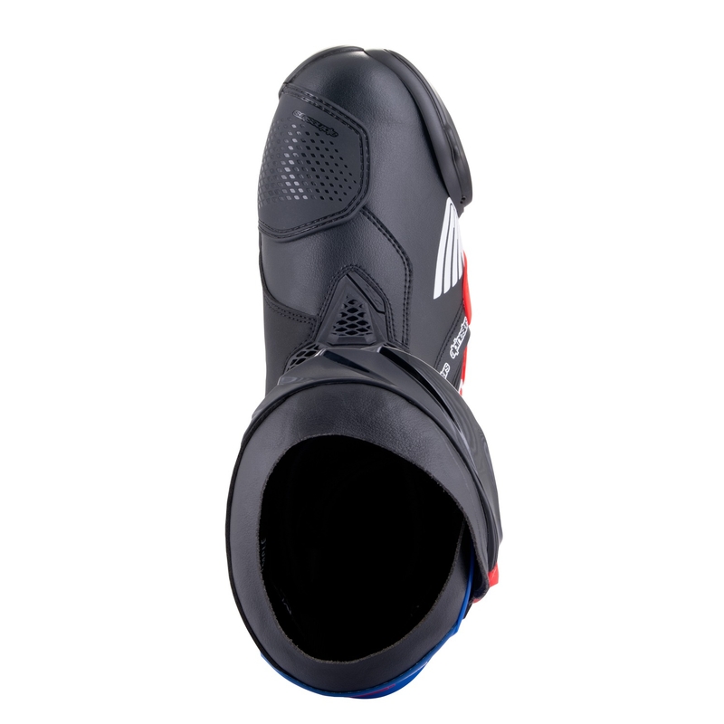 Alpinestars Supertech R Honda melni-sarkani fluo-zili-balti motociklu zābaki