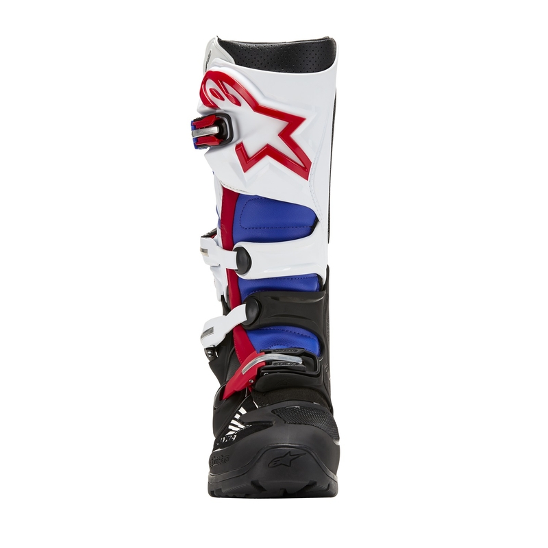 Alpinestars Tech 7 Enduro Drystar Honda melni-zili-balti-sarkani motociklu zābaki