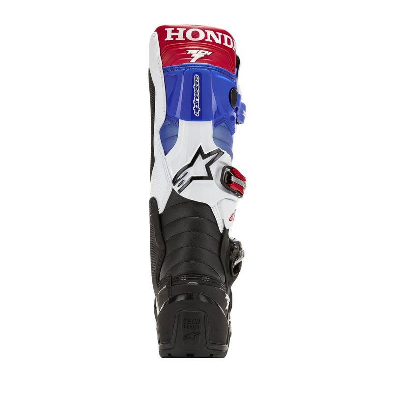 Alpinestars Tech 7 Enduro Drystar Honda melni-zili-balti-sarkani motociklu zābaki
