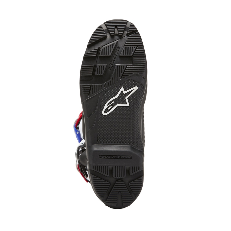 Alpinestars Tech 7 Enduro Drystar Honda melni-zili-balti-sarkani motociklu zābaki
