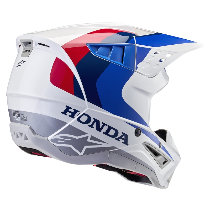 Alpinestars S-M5 Honda motokrosa ķivere balta-zilā-sarkana