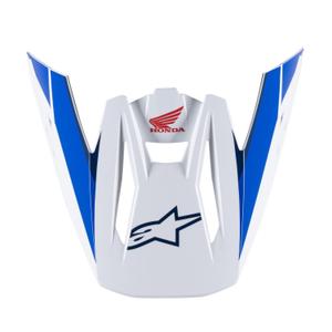 Ķiveres vizieris Alpinestars S-M5 Honda kolekcijai balts-zils-sarkans