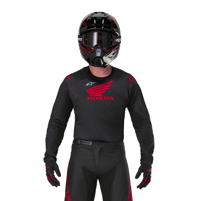 Alpinestars Racer Iconic Honda motokrosa krekls melns un sarkans