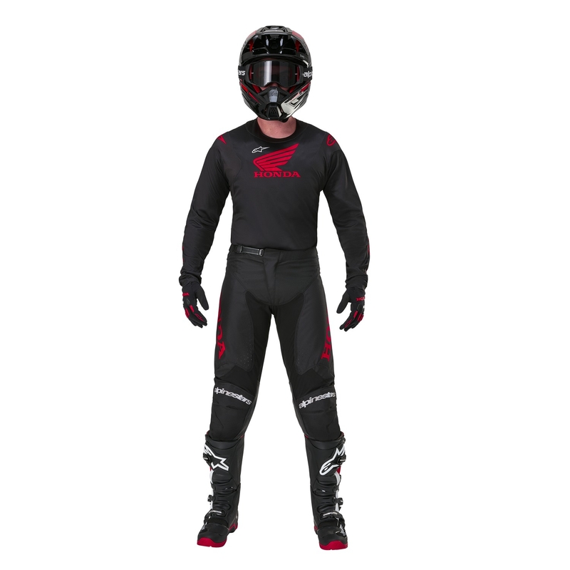 Alpinestars Racer Iconic Honda motokrosa krekls melns un sarkans