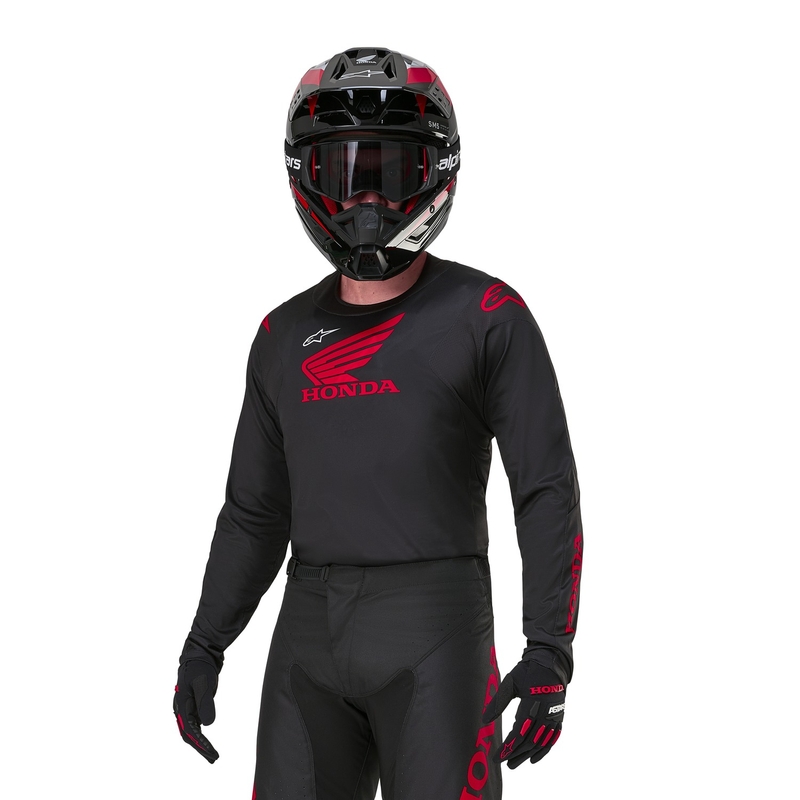 Alpinestars Racer Iconic Honda motokrosa krekls melns un sarkans