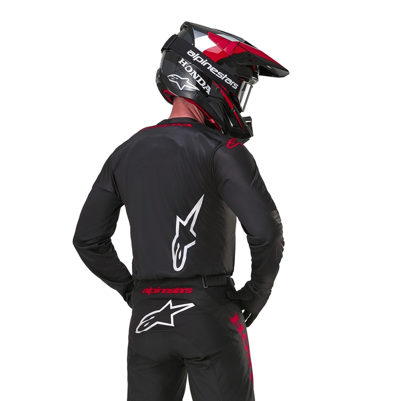 Alpinestars Racer Iconic Honda motokrosa krekls melns un sarkans