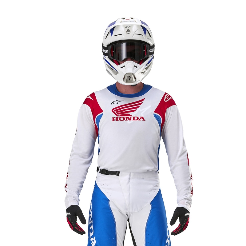 Motokrosa krekliņš Alpinestars Racer Iconic Honda collection white-blue-red-black