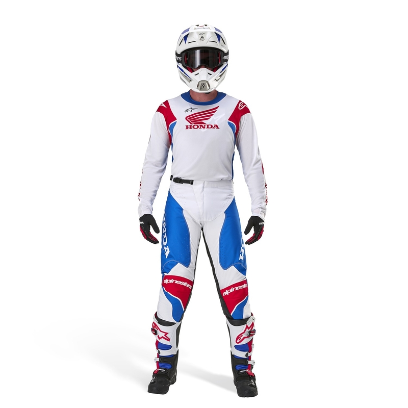 Motokrosa krekliņš Alpinestars Racer Iconic Honda collection white-blue-red-black