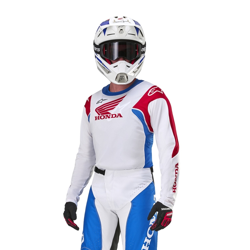 Motokrosa krekliņš Alpinestars Racer Iconic Honda collection white-blue-red-black