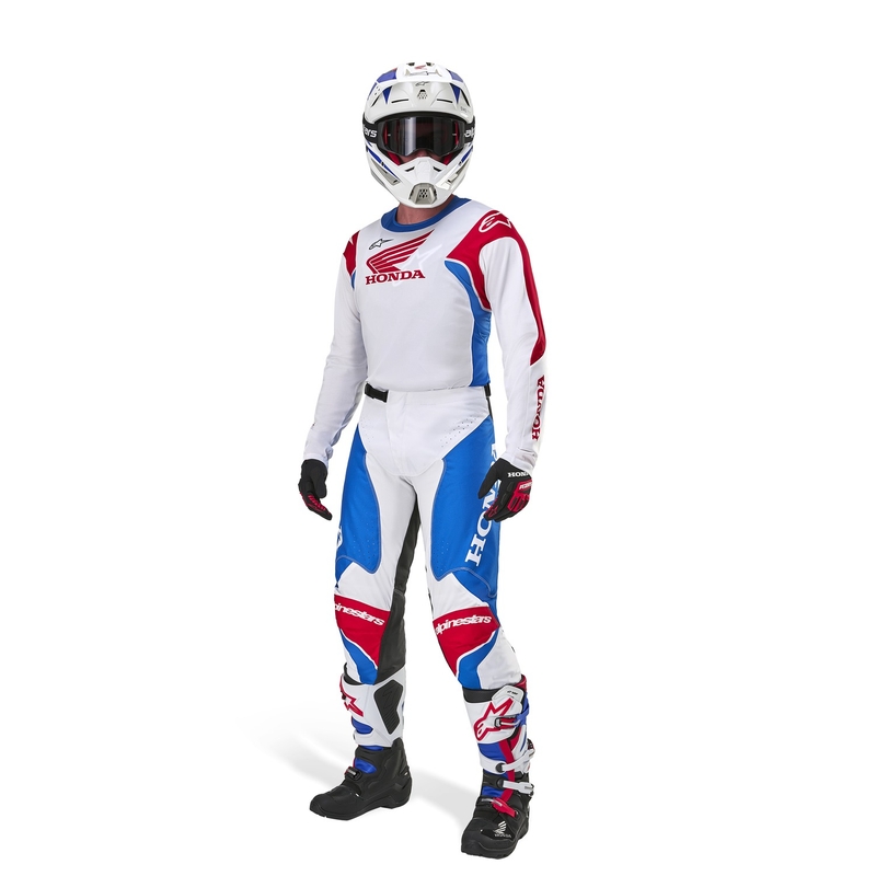 Motokrosa krekliņš Alpinestars Racer Iconic Honda collection white-blue-red-black