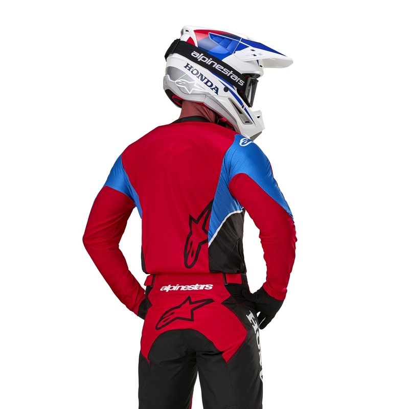 Alpinestars Racer Iconic Honda kolekcijas sarkan-meln-zila-balts motokrosa krekliņš