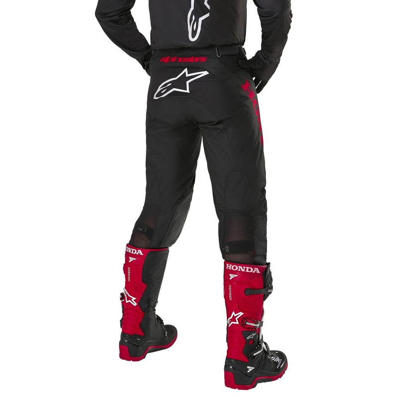 Alpinestars Racer Iconic Honda motokrosa bikses melnas un sarkanas
