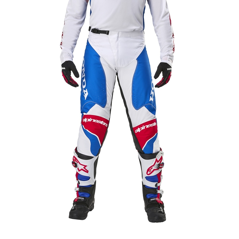 Alpinestars Racer Iconic Honda motokrosa bikses balti-zilas-sarkan-melnas