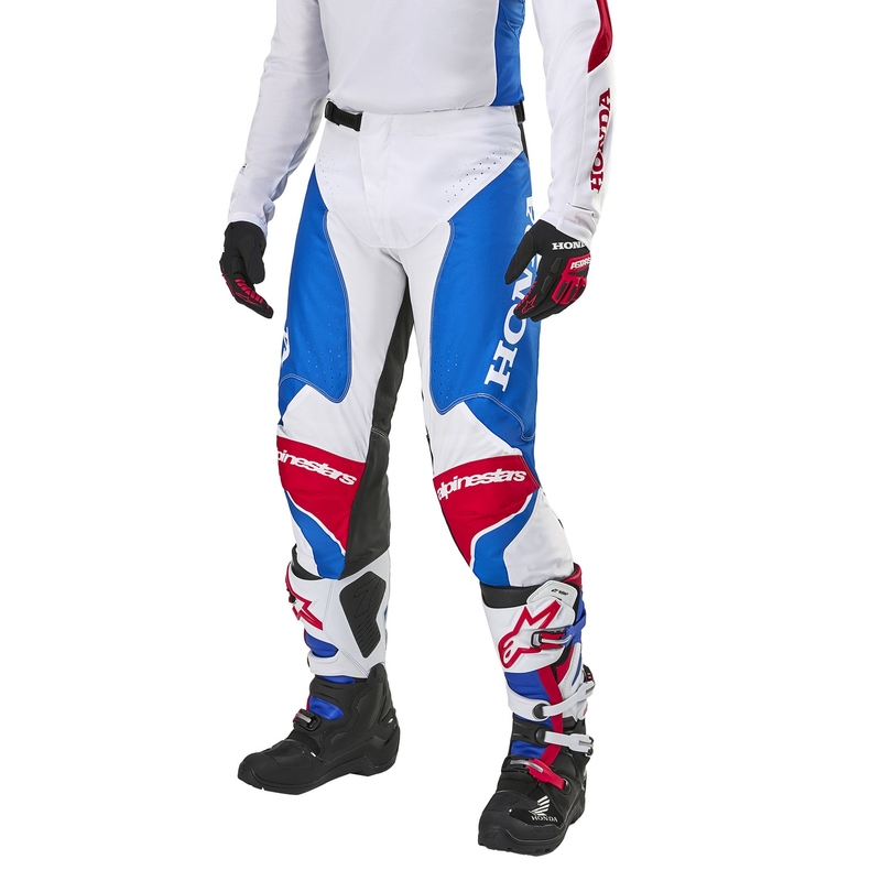 Alpinestars Racer Iconic Honda motokrosa bikses balti-zilas-sarkan-melnas