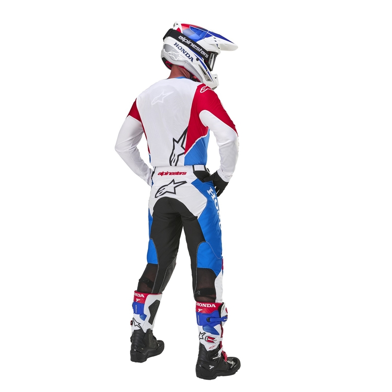 Alpinestars Racer Iconic Honda motokrosa bikses balti-zilas-sarkan-melnas