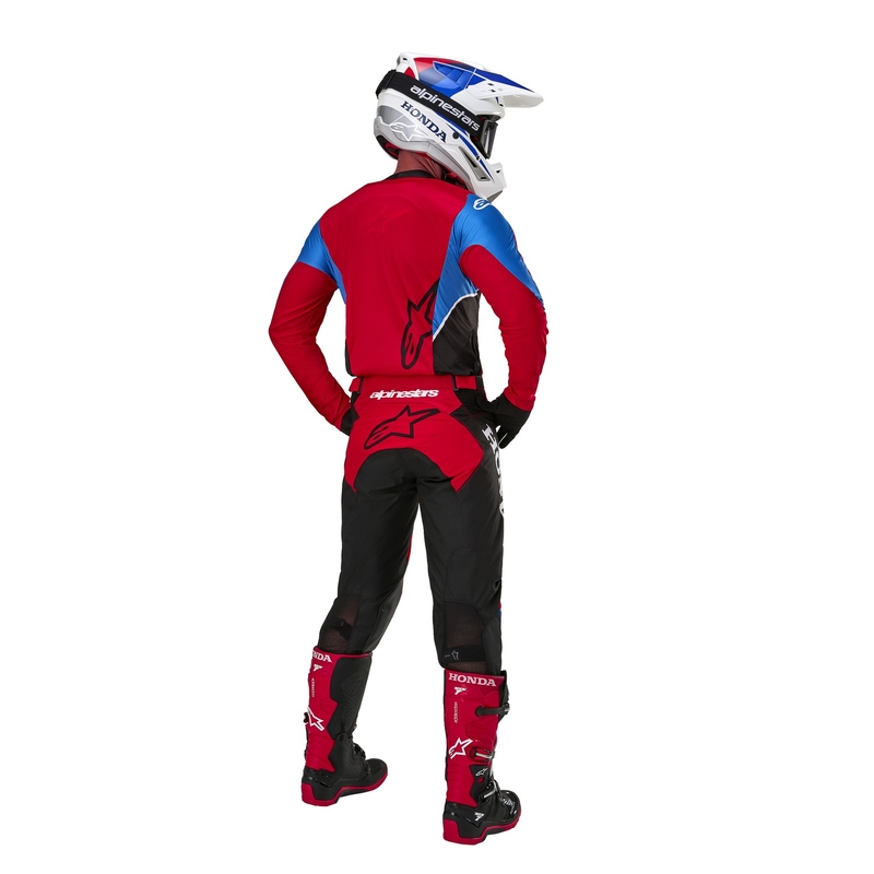 Alpinestars Racer Iconic Honda motokrosa bikses sarkanā-melnā-zilā-baltā kolekcija