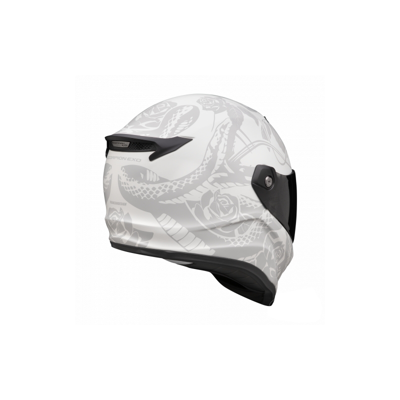 Integrēta moto ķivere Scorpion Covert FX Dragon matēta pelēka-sudraba krāsā