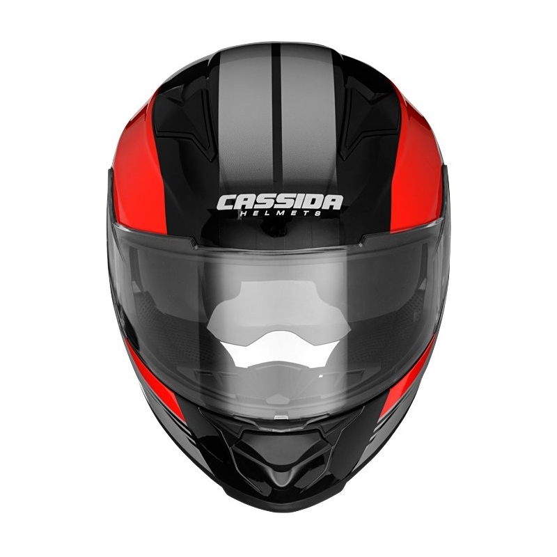 Moto ķivere Cassida Apex Jawa - sarkanā-melnā-pelēkā krāsā