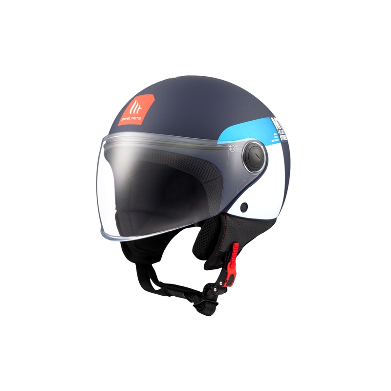 Atvērtā motociklu ķivere MT STREET INBOARD C7 matēta zili balta