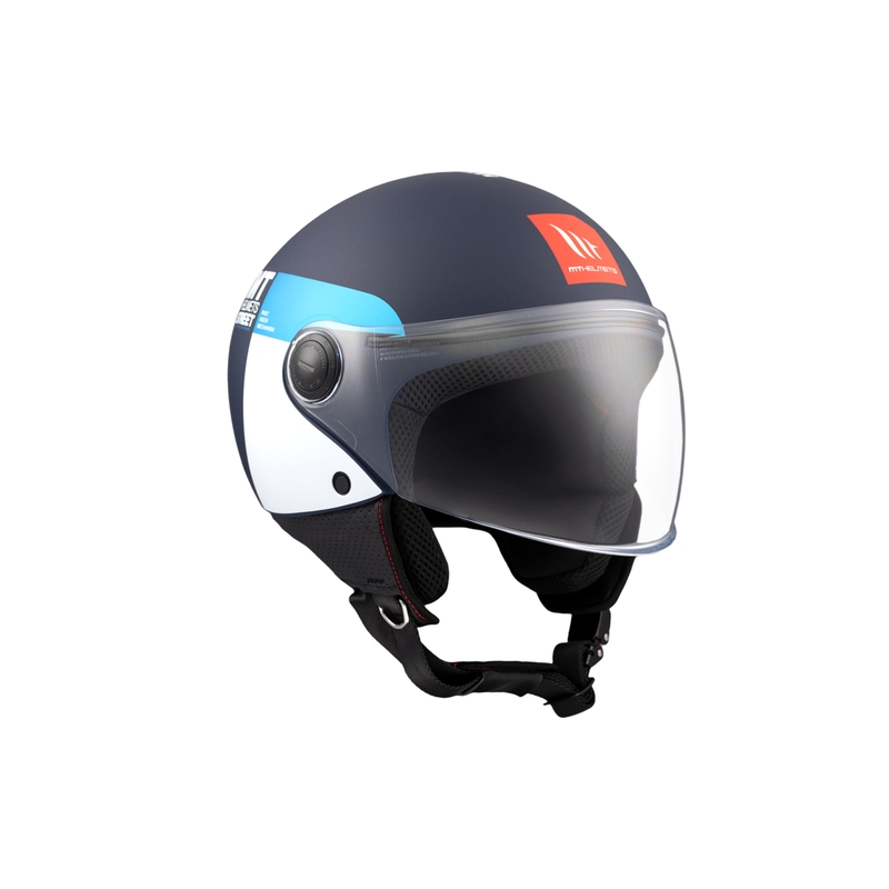 Atvērtā motociklu ķivere MT STREET INBOARD C7 matēta zili balta