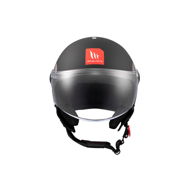 Atvērtā motociklu ķivere MT STREET INBOARD D2 matēts melns-sudrabs