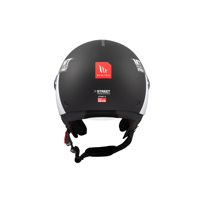 Atvērtā motociklu ķivere MT STREET INBOARD D2 matēts melns-sudrabs