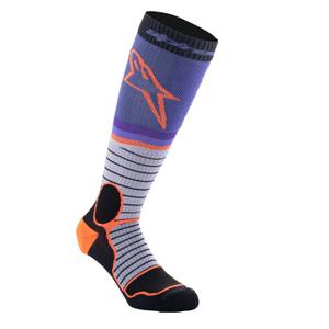 Alpinestars MX PRO melnas-pelēkas-violetas-oranžas zeķes