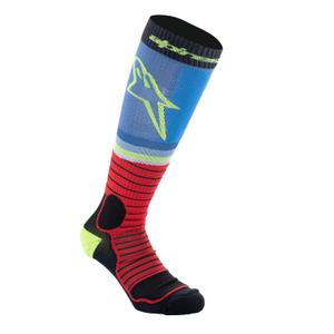 Alpinestars MX PRO zeķes melnas-sarkanas-fluo-dzeltenas-fluo-zilas