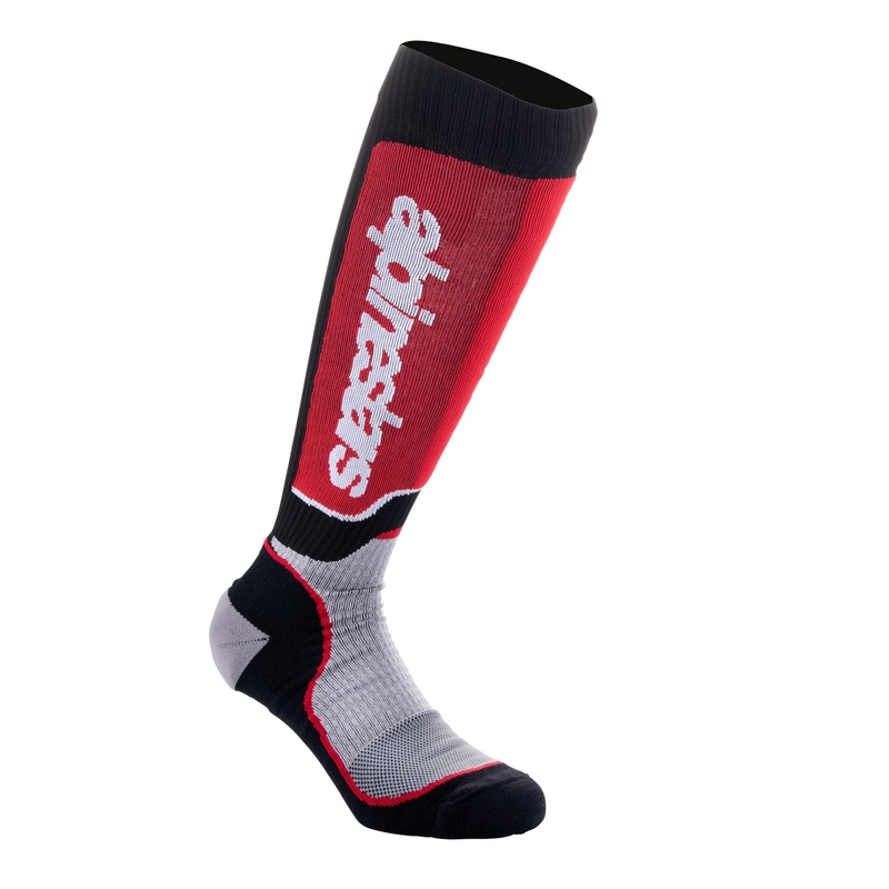 Alpinestars MX Plus melni-arkani-pelēkas zeķes