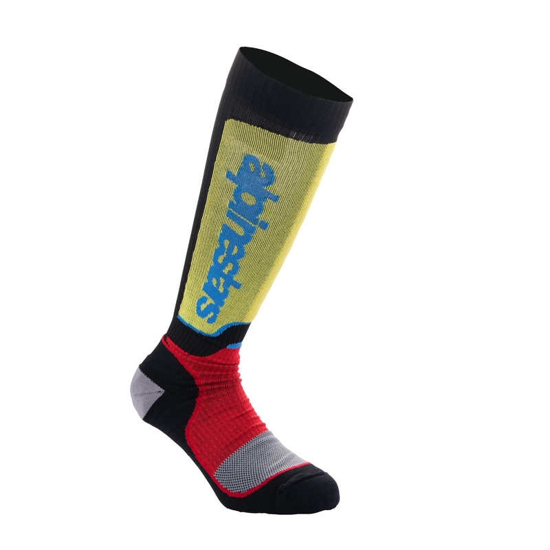 Bērnu zeķes Alpinestars MX Plus melns-arkans fluo dzeltens fluo zils