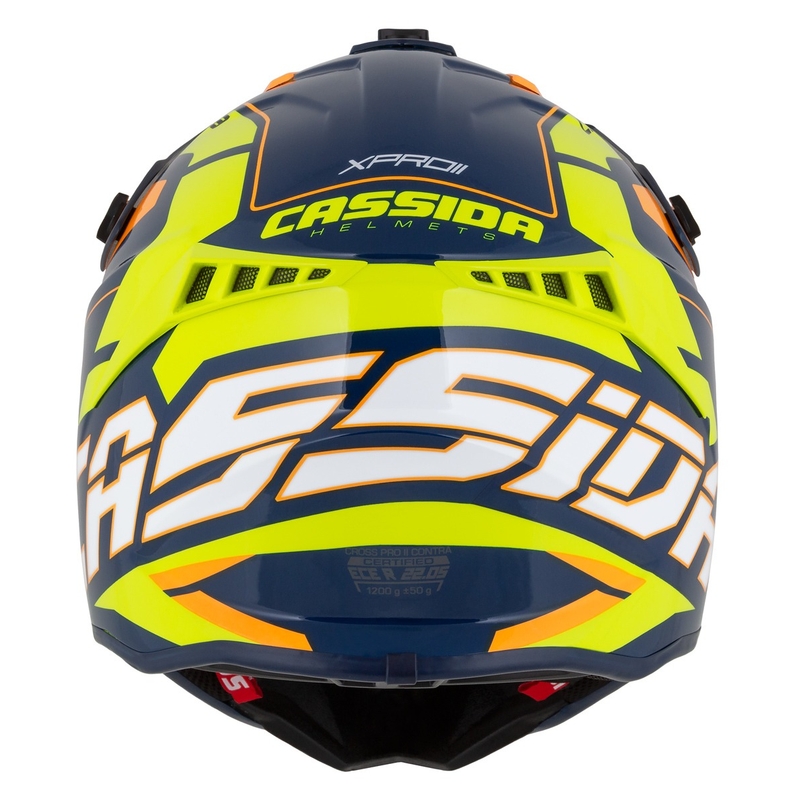 Motokrosová helma Cassida Cross Pro 2 Contra fluo žluto-oranžovo-modrá