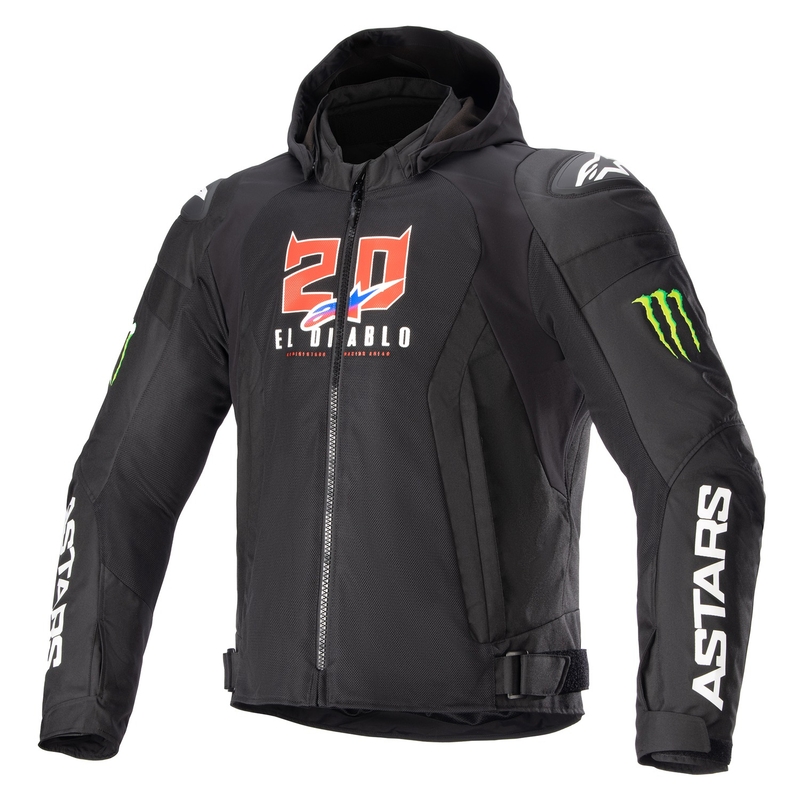 Alpinestars Zaca Air Monster FQ20 melns-arkans-zils-balts-zaļš motocikla jaka