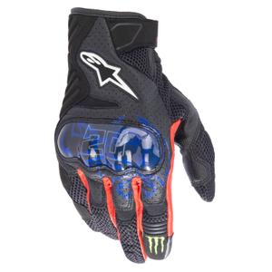 Alpinestars SMX-1 Air 2 Monster FQ20 melni-sarkani-zili-balti-zaļi motocikla cimdi