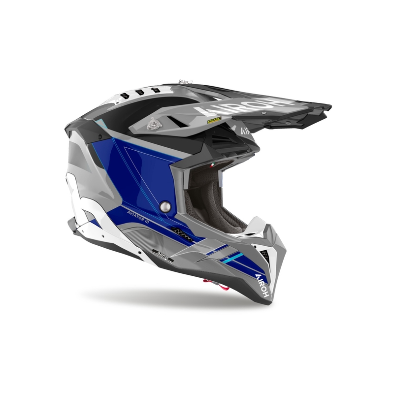 Motokrosa ķivere Airoh Aviator 3 Saber spīdīgi zila