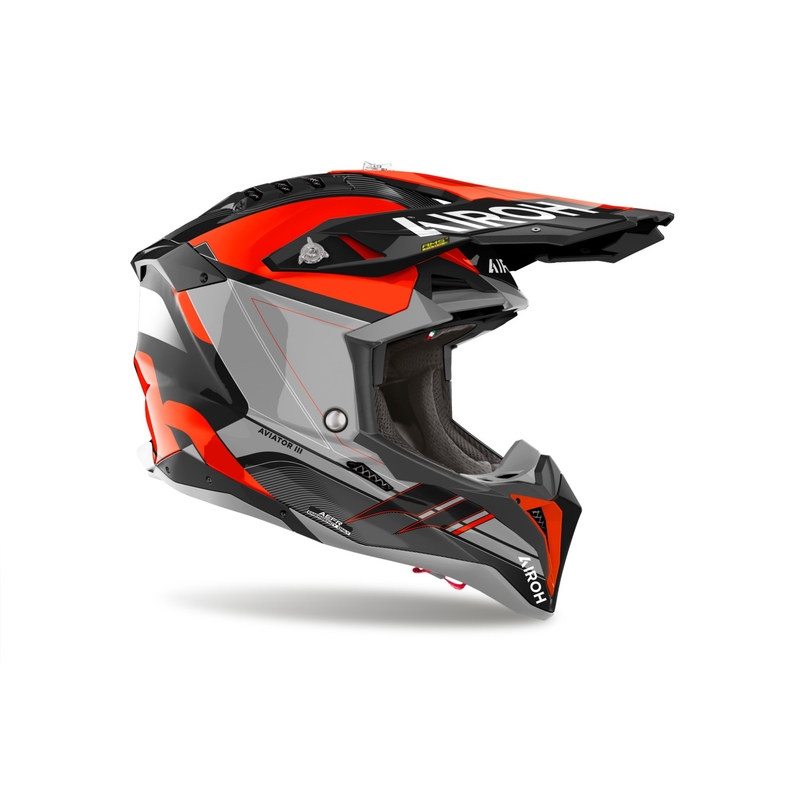 Motokrosa ķivere Airoh Aviator 3 Saber glancēts oranžs