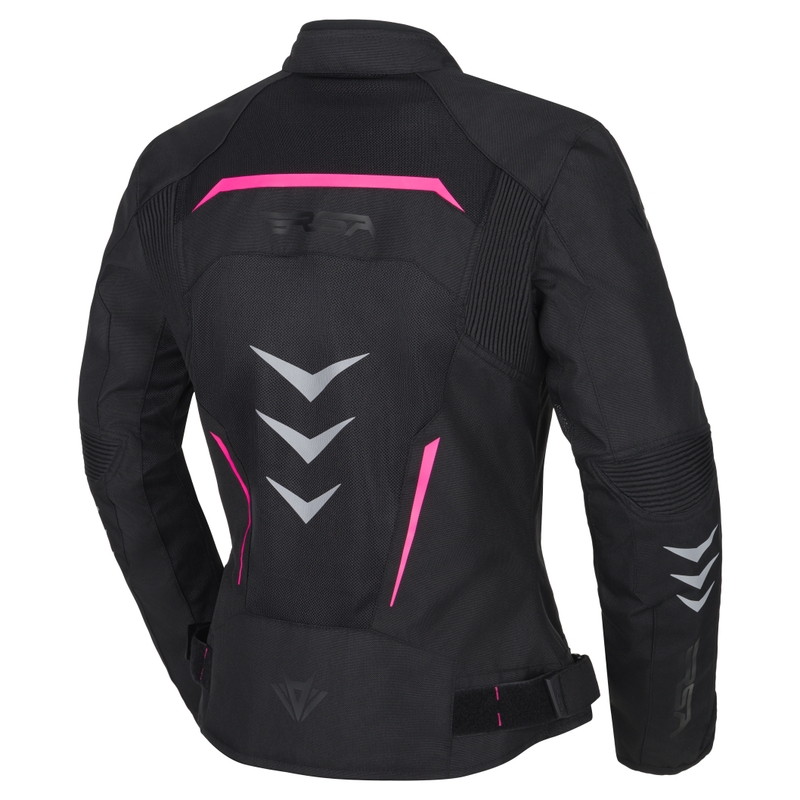 Sieviešu RSA Runway Black and Pink motocikla jaka