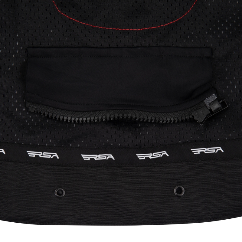 Sieviešu RSA Wasp melnā, baltā un sarkanā motocikla jaka