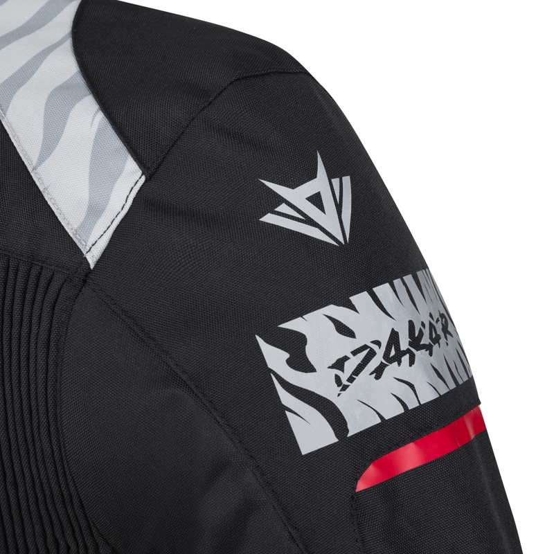 Sieviešu RSA Dakar 2 Black-Grey-Red motocikla jaka