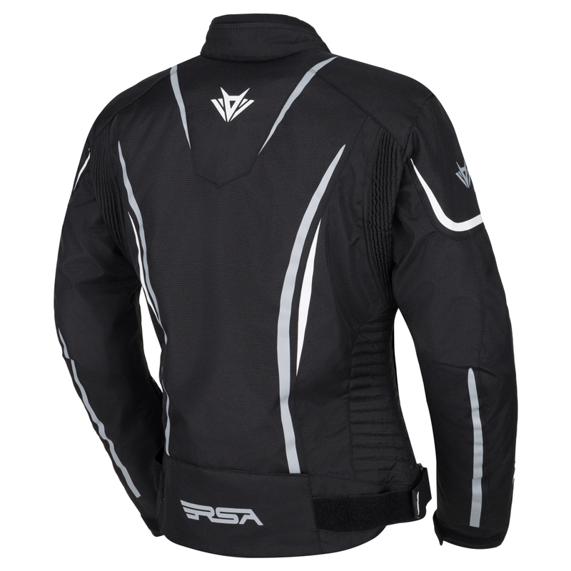 Sieviešu RSA Wasp Black-Grey-White motocikla jaka