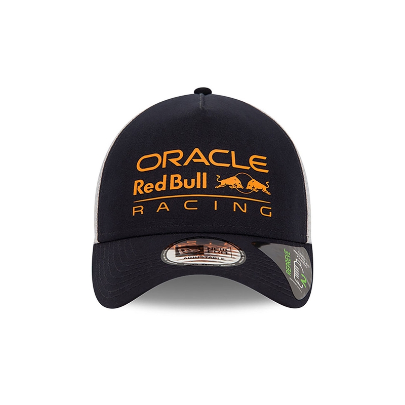 Red Bull Racing F1 cepure ar lielu E Frame logotipu tumši zila krāsā
