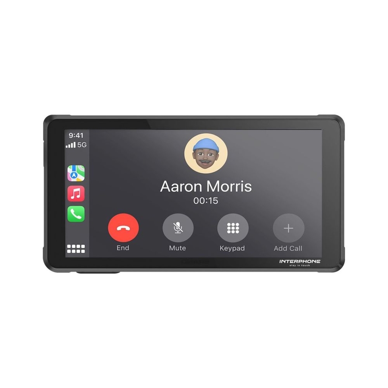 Interphone RIDESYNC Apple CarPlay un Android Auto displejs motocikliem