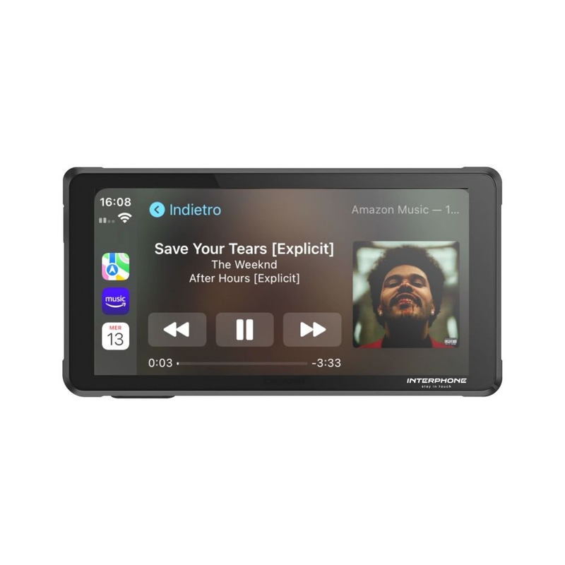 Interphone RIDESYNC Apple CarPlay un Android Auto displejs motocikliem