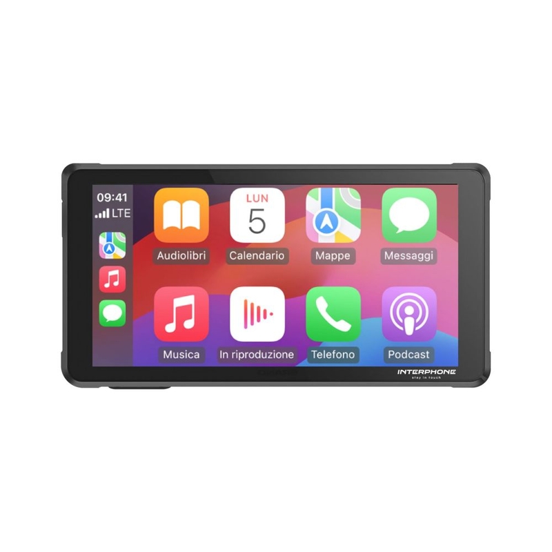 Interphone RIDESYNC Apple CarPlay un Android Auto displejs motocikliem