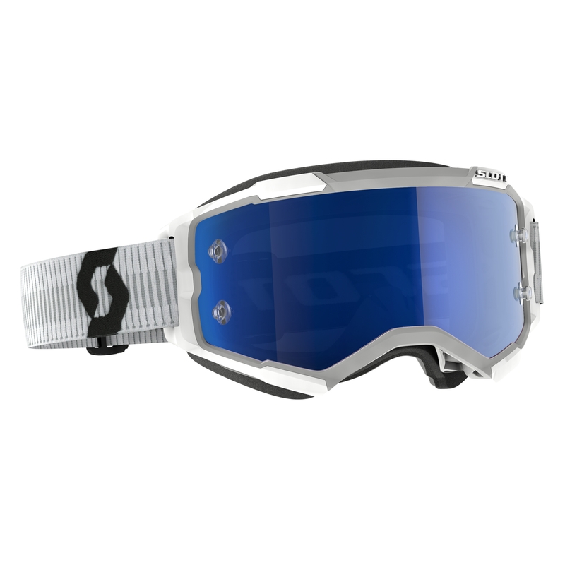 Scott Fury CH motokrosa brilles baltā un zilā krāsā