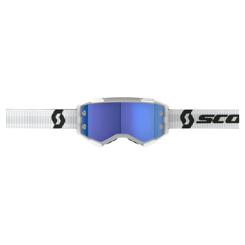 Scott Fury CH motokrosa brilles baltā un zilā krāsā