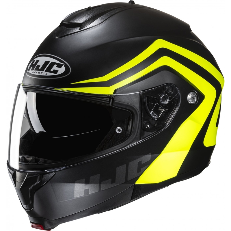 HJC C91N Nepos MC3HSF melnā-fluo dzeltenā flip-up motociklu ķivere