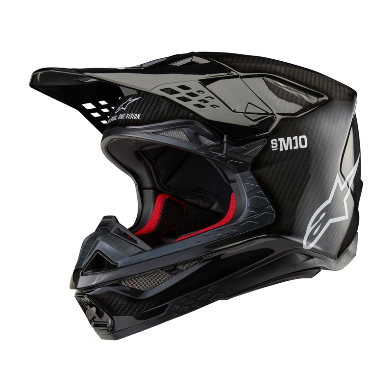 Alpinestars Supertech S-M10 Solid Gloss Carbon motokrosa ķivere