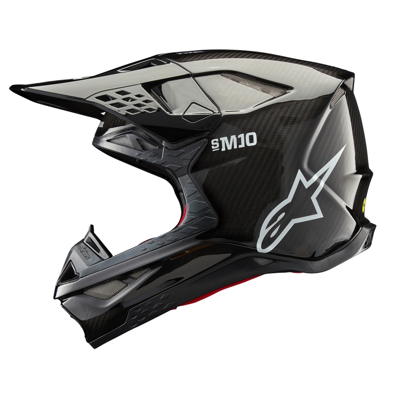 Alpinestars Supertech S-M10 Solid Gloss Carbon motokrosa ķivere