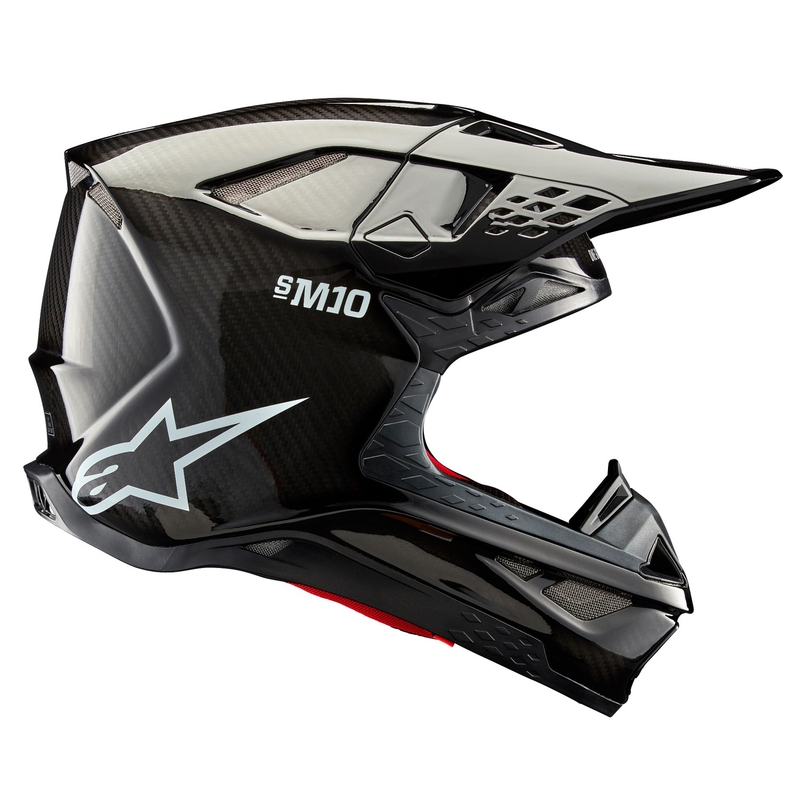 Alpinestars Supertech S-M10 Solid Gloss Carbon motokrosa ķivere