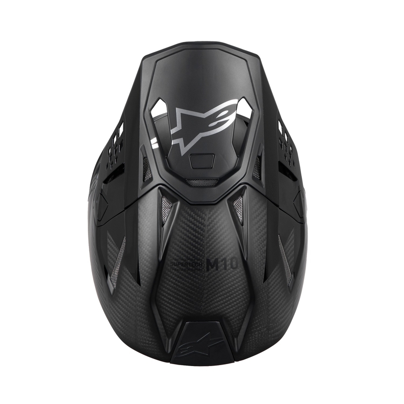 Alpinestars Supertech S-M10 Fame motokrosa ķivere spīdīga/matēta karbonizēta